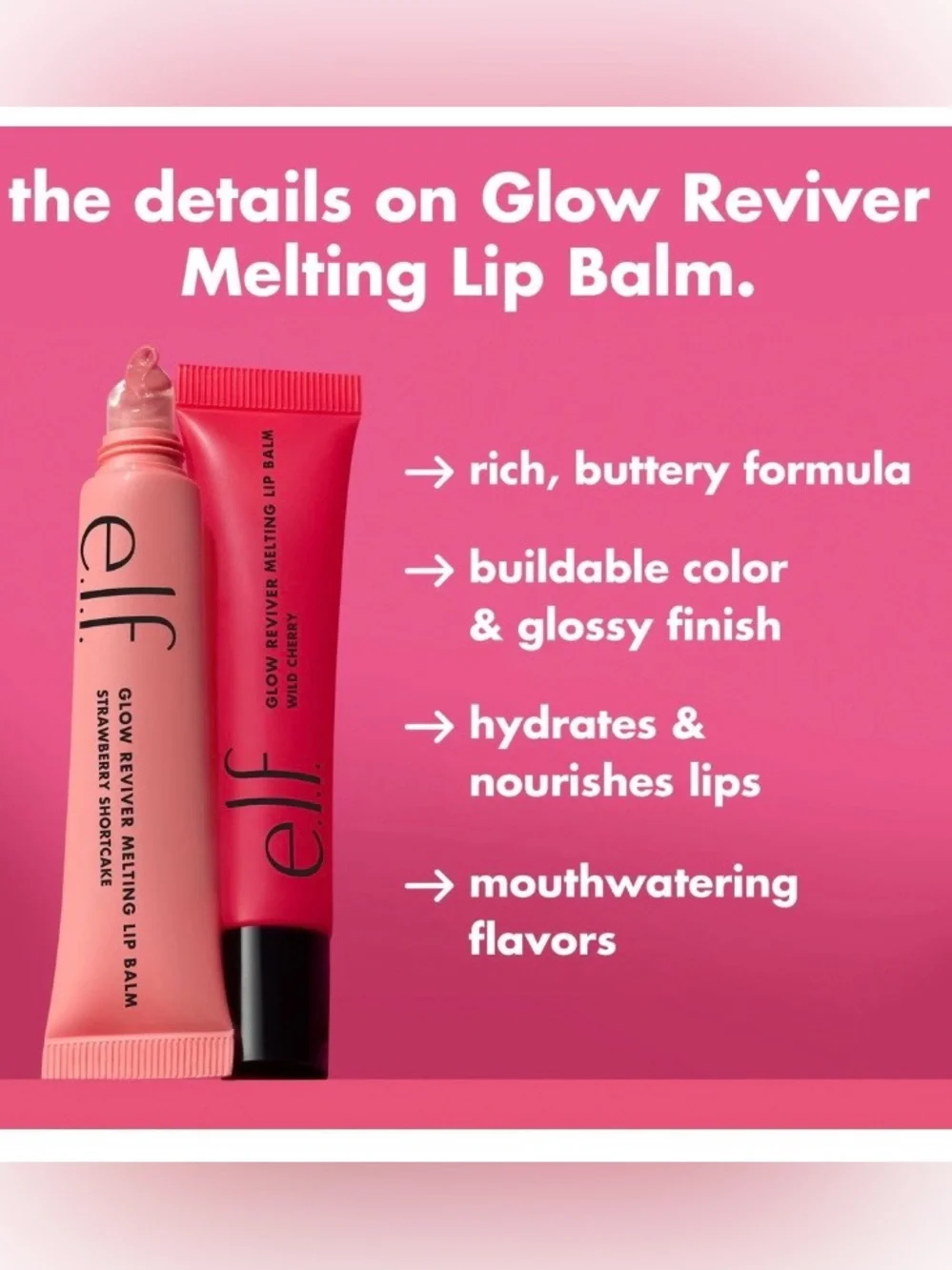 ELF Lip Balm Glow Reviver Melting Lip Balm Limited Edition Shimmer Bundle of 6